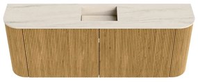 Mondiaz Joya DLux 115cm toiletmeubel ronding links/rechts oak met wastafel faye midden zonder kraangat meli