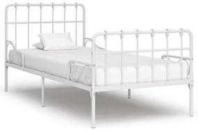 vidaXL Bedframe met lattenbodem metaal wit 90x200 cm