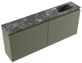 Mondiaz Ture DLux toiletmeubel 120cm army met wastafel lava rechts zonder kraangat