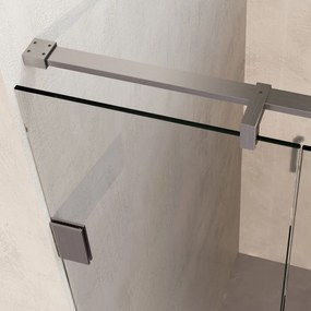 Brauer Void Carving profielloze nisdeur 100cm met draaideur 60cm aan muur RVS geborsteld PVD