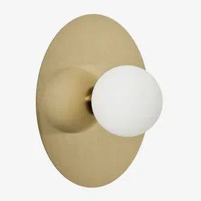 Wandlamp In Ijzer En Glas Anine Goud & Ø30 Cm - Sklum