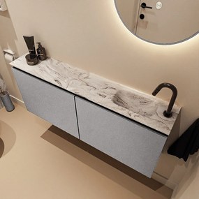 Mondiaz Ture DLux toiletmeubel 120cm plata met wastafel glace rechts met kraangat