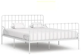 vidaXL Bedframe met lattenbodem metaal wit 200x200 cm