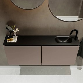 Mondiaz Ture 120cm toiletmeubel smoke met wastafel urban rechts 1 kraangat