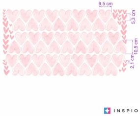 INSPIO Roze Hartjes - muurstickers van textiel