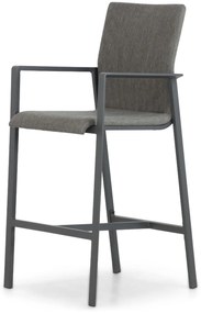 Barstoel Aluminium/textileen Grijs-antraciet Lifestyle Garden Furniture Rome