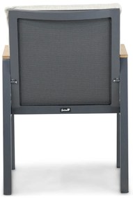 Tuinstoel Aluminium/teak Grijs-antraciet Hartman Lino
