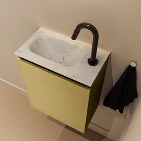 Mondiaz Ture DLux toiletmeubel 40cm oro met wastafel opalo links met kraangat