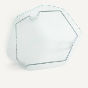 Salontafel van glas en ijzer, H33 cm, Oasis