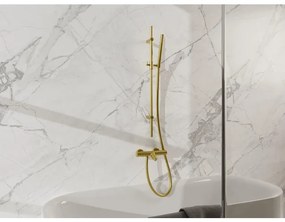Fortifura Calvi Badkraan - met glijstangset - staafhanddouche - gladde doucheslang - geborsteld messing PVD (Goud) SW767490/SW720570/SW728176/SW720226