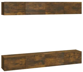 vidaXL Tv-wandmeubels 4 st 100x30x30 cm gerookt eikenkleurig