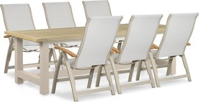 Tuinset 6 personen 260 cm Aluminium Taupe Presto Tarenta/San
