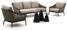 Stoel-bank loungeset Apple Bee | 5 personen | Loungeset Grijs/Beige/Zwart | Aluminium | Kees Smit Tuinmeubelen