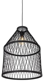 Smart buiten hanglamp met dimmer zwart rotan 3-lichts incl. 3 Wifi G95 - Calamus Landelijk E27 IP44 Buitenverlichting rond