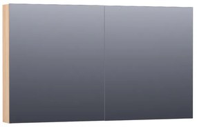 Saniclass Plain Spiegelkast - 120x70x15cm - 2 links/rechtsdraaiende spiegeldeuren - hout - Smoked oak SK-PL120SO