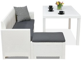 Technorattan loungemeubelset Nebraska Relax Corner 4 wit Bica