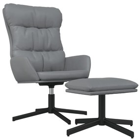 vidaXL Relaxstoel met voetenbank kunstleer antracietkleurig