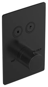 Hotbath COBBER Afbouwdeel Inbouwthermostaat 2 druk knoppen Geborsteld zwart PVD PB009QEXTMBP