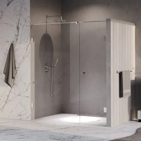 Brauer Void Carving profielloze nisdeur 170cm met draaideur 70cm aan muur chroom