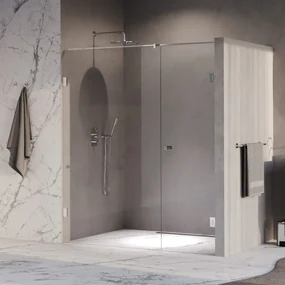 Brauer Void Carving profielloze nisdeur 170cm met draaideur 70cm aan muur chroom