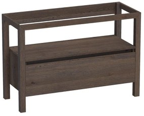 BRAUER Staand Wastafelonderkast - 120x46x80cm - 1 greeploos lade - uitsparing - hout - black oak 10064BOG