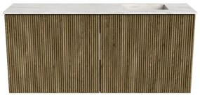 Mondiaz Joya DLux 90cm toiletmeubel dusk met wastafel faye rechts zonder kraangat ostra