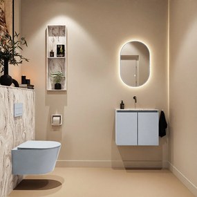 Mondiaz Ture DLux toiletmeubel 60cm clay met wastafel glace midden zonder kraangat