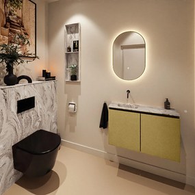 Mondiaz Ture DLux toiletmeubel 80cm oro met wastafel glace links zonder kraangat