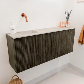 Mondiaz Joya DLux 100cm toiletmeubel shadow met wastafel faye links zonder kraangat ostra