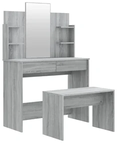 vidaXL Kaptafelset 96x40x142 cm grijs sonoma