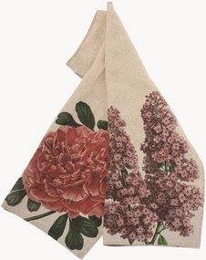 Theedoeken Peony & Lilac van linnen, 2-delig