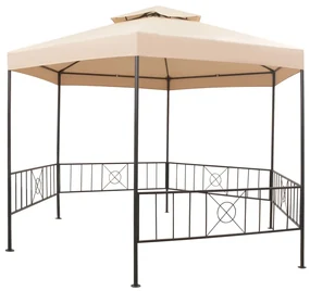 vidaXL Tuinprieel 323x265 cm hexagonaal beige