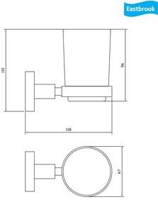 Eastbrook Rimini messing bekerhouder chroom