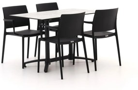 Diningset Forza  | 4 personen kunststof | Tuinset stapelbaar | 5-delig | Kees Smit Tuinmeubelen