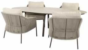 Taste by 4 Seasons Florence low dining set terre met Salute tafel 220 cm Tuinstoel bruin weerbestendig