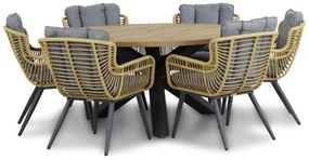 Tuinset Ronde Tuintafel 6 personen 160 cm Wicker/Aluminium/Aluminium/wicker Taupe Coco Azzano/Rockville
