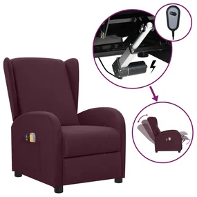 vidaXL Massagestoel elektrisch stof paars