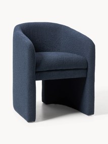 Bouclé eetstoel Mairo met armleuningen