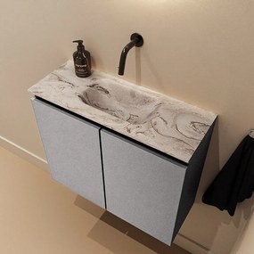 Mondiaz Ture DLux toiletmeubel 60cm plata met wastafel glace midden zonder kraangat