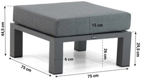Hoek loungeset 6 personen Aluminium Grijs  Lifestyle Garden Furniture Luca