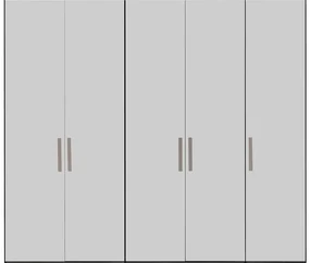 Goossens Kledingkast Easy Storage Ddk, Kledingkast 253 cm breed, 220 cm hoog, 5x glas draaideur
