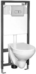 Kerra K-50 Slim toiletset met Sydney toilet, Rossa toiletzitting en Pacific drukplaat chroom