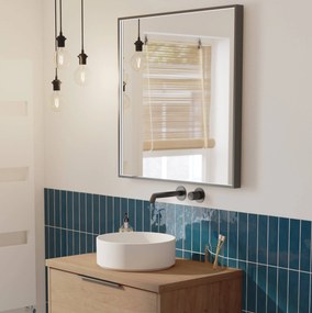 Ben Oblon spiegel met LED verlichting en anti-condens 80x80 cm Mat Zwart