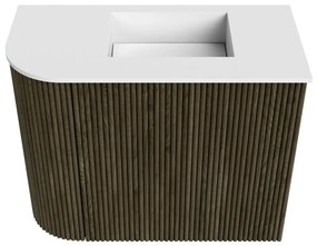 Mondiaz Joya 50cm toiletmeubel ronding links shadow met wastafel faye rechts 1 kraangat talc