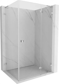 Mexen Lunar L douchecabine scharnierend rechts 100 x 80 cm, transparant, chroom - 834L-100-080-01-00-P