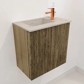 Mondiaz Joya DLux 40cm toiletmeubel dusk met wastafel faye links 1 kraangat opalo
