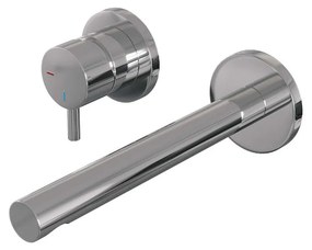 Brauer Chrome Edition ColdStart wastafelkraan inbouw rechte uitloop en rozetten model B2 chroom