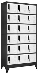 vidaXL Lockerkast 90x40x180 cm staal antracietkleurig en wit