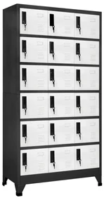 vidaXL Lockerkast 90x40x180 cm staal antracietkleurig en wit