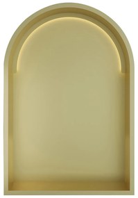 Hotbath &More inbouwnis met verlichting toogmodel 30x45x10cm geborsteld messing PVD